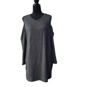 NY‎ & Company Cold Shoulder Long Sleeve Tunic Dress Heather Gray XL #4